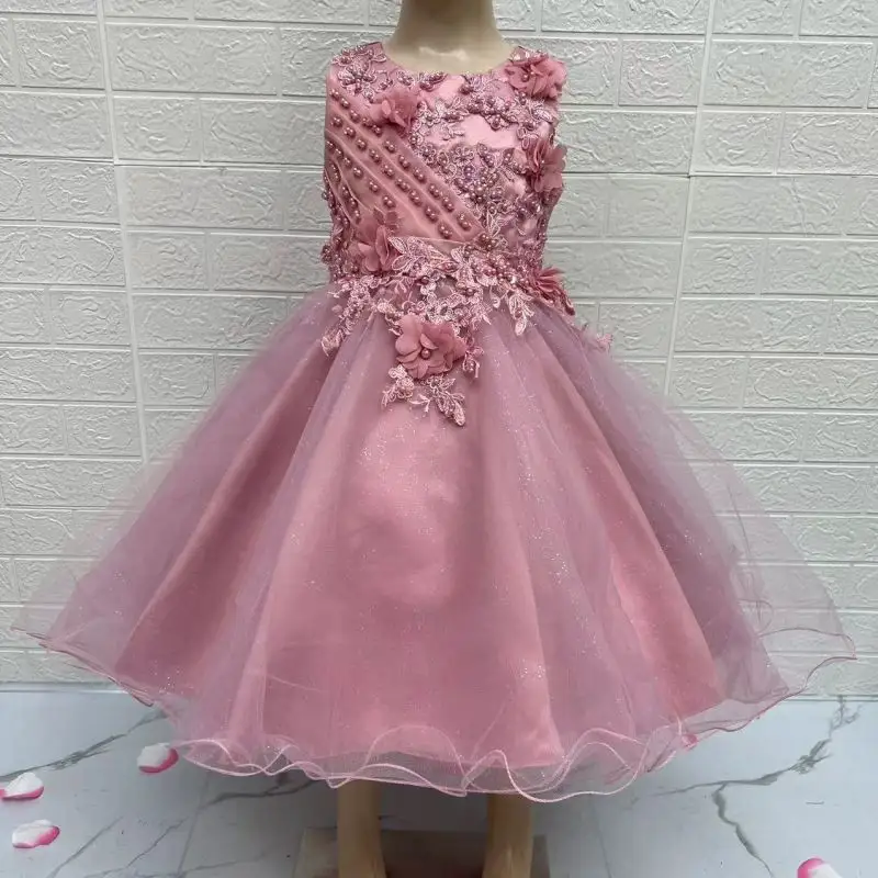 Ren ren Dresses Cô gái bên quần áo cô gái nhỏ Dresses cô gái phương Tây Big Bow Bán buôn giá công chúa trẻ em biển