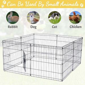 8 paneller Metal tel Pet kafesleri katlanabilir açık tavşan kedi köpek muhafaza evcil hayvan oyun parkı köpek çit - Product Image 3
