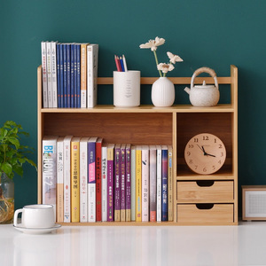 Meinijia Multi Tier Desk Bookshelf Wooden Organizer For Students Office Dorm Storage <b>Shelf</b> Minimalist Design Rectangle Standing - Product Image 4