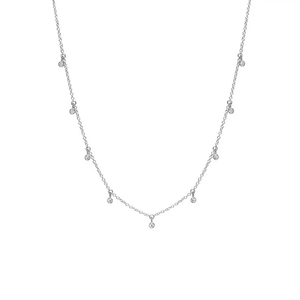 Collar ROXI con Colgante Redondo de Circonita, Cadena Exquisita de Oro de 18k, Collar de Plata - Product Image 2