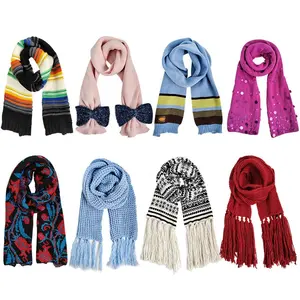 Wholesale Cheap Double Layer Polar Fleece Scarf for Adults Winter Accessory