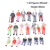 Günstige 1:100 1:75 1:50 1:25 Sandtisch Stehende und Sitzende Figuren Plastik-Spielzeugset Mini-Modell Actionfiguren als Geschenk