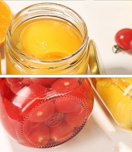 ขวดแก้วทรงกลมฝาอลูมิเนียม ทนความร้อน บรรจุผลไม้สีเหลืองพีช นึ่ง พร้อมฝาเปล่า - Product Image 4