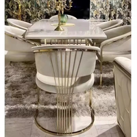 Fauteuil de salle à manger nordique de luxe en velours et acier inoxydable doré, chaise de salon pour intérieur