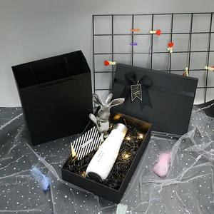 Boîte cadeau noire avec nœud de la marque Blog Division Tiandi, emballage créatif pour rouge à lèvres, grande boîte cadeau d'anniversaire vide - Product Image 4