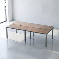 Bureau de travail modulaire ergonomique et durable pour 4 personnes, 240x120x75cm, avec cloison, bureau informatique