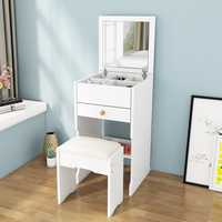 Ensemble coiffeuse de luxe moderne pour chambre à coucher avec miroir et tiroirs, en bois, pour petite pièce, rangement multifonctionnel, mobilier unique et abordable