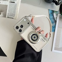 Coque de téléphone antichoc en TPU pour 18 Pro Max avec design de caméra fluide, compatible avec 17/16/15/14/13/12, avec bracelet en cuir