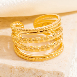 Fashion <b>Rings</b> Geometric Open Top <b>Titanium</b> Steel Unisex Jewelry Gift Yiwu Origin - Product Image 3