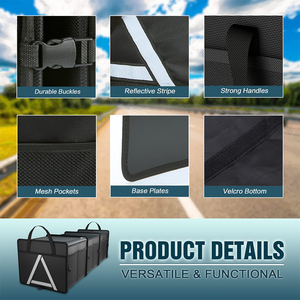 BEELAND Fabrik Heiß Verkaufter Großer Kofferraum-Organizer Mit Integrierter Kühltasche, Faltbare Auto-Aufbewahrungstasche - Product Image 4