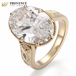 Anillo de Diamante de Laboratorio Ovalado de 9 Quilates de Estilo Vintage, Diseñado para Mujer, Anillo de Diamante de Laboratorio de Oro Amarillo de 14 Quilates para Compromiso o Boda - Product Image 1