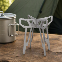 Support de réchaud de camping, grille de barbecue, support de foyer en acier inoxydable, support de grillade détachable pour feu de camp extérieur