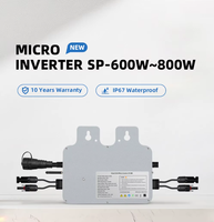 Système d'énergie solaire domestique à micro-onduleur hybride 800W sur réseau Wifi double sortie triphasée pour balcons système photovoltaïque Pv