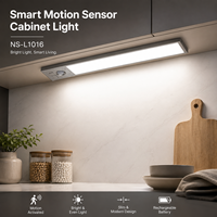 Veilleuse à détecteur de mouvement, LED intelligente PIR, télécommande, alimentation par piles, design minimaliste blanc en aluminium, à intensité variable
