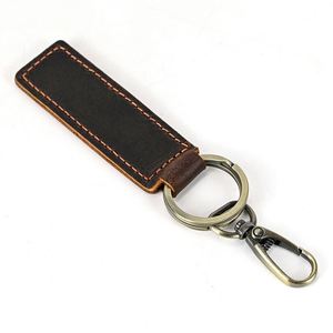 Personalized PU <b>Leather</b> <b>KeyChains</b> Custom Sublimation Laser Blank Logo Vintage Style Car Key Pendant Gift - Product Image 3