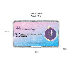 120/140 pz squame di pesce punte morbide unghie finte punte delle dita di lusso quadrato trapezoidale completa estensione unghie lunga durata - Product Image 6