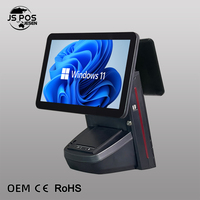 Terminal Punto de Venta Jesen Todo en Uno, Caja Registradora con Pantalla Táctil Capacitiva Antirrayaduras de 15.6 Pulgadas, Compatible con Cualquier Software