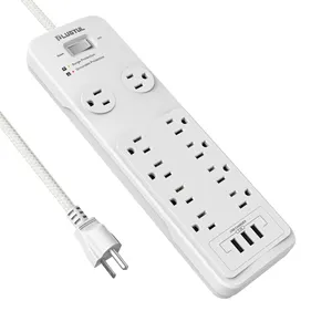 10 Ways USB US Type Extension Socket with Over Load Protection Smart Power Strip with USB