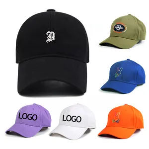 Oemカスタム刺Embroideryロゴスポーツ帽子卸売プレーン6パネル男性調節可能な金属バックルスポーツ帽子綿100% 野球帽