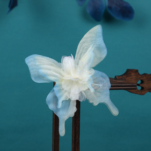 24 Nuevas Pinzas para el Cabello con Diseño Original Hecho a Mano, con Mariposa Azul Degradada y Diseño Floral Perforado, para Estilo Chino Tradicional - Product Image 2
