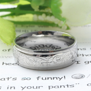 Titanium Steel Flower <b>Ring</b> <b>Silver</b> Unisex Fashion Jewelry Gift Band 23032 - Product Image 3