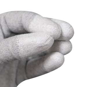 ถุงมือคาร์บอนไฟเบอร์ป้องกันไฟฟ้าสถิตย์แบบปรับแต่งได้  ข้อมือถักยืดหยุ่นเคลือบ PU บาง ป้องกันการลื่น สำหรับงานอิเล็กทรอนิกส์ที่ต้องการความแม่นยำ - Product Image 3