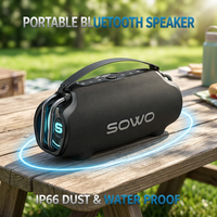 Enceinte portable d'extérieur étanche avec lumière LED RGB, basses puissantes, batterie 7.4V 2500mAh pour fêtes et camping, vente en gros