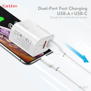 อะแดปเตอร์ชาร์จไฟแบบติดผนัง Earldom Dual Port Type C ชาร์จเร็ว 25W และ QC3.0 สำหรับ iPhone 14 Samsung และอื่นๆ - Product Image 2