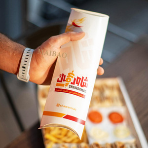 Personalizado en forma de almohada desechable para llevar pollo rollo Shawarma caja Hotdog Burrito Wrap caja pastelería Tacos caja de papel embalaje de alimentos - Product Image 1