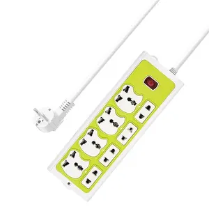 Newest Design Green Universal Electrical Power Strip Multi Extension 4 Way socket