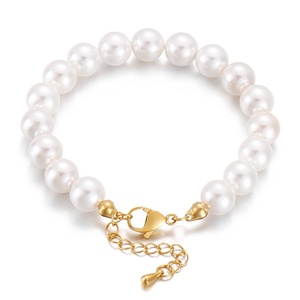 High Quality Stainless Steel PVD <b>Gold</b> Plated Natural Freshwater Pearls Dainty Pearl <b>Bracelet</b> for Women - Product Image 5