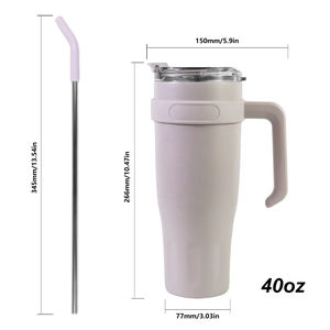 OEM Sitarayuri - Vaso Térmico de Viaje de Acero Inoxidable de Gran Capacidad (40 oz), Aislado al Vacío, con Doble Compartimento <span class=keywords><strong>para</strong></span> Bebidas y Pajita - Product Image 2