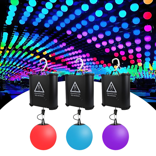 DMX 512 Kinetic LED RGBW Ball Lighting Colorful Lifting Ball Stage Lights for DJ Club Disco Wedding Hotel Party Bar