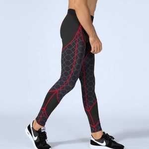 Collants de compression pour hommes – Coupe-vent, séchage rapide, Spandex/Polyester, motif géométrique, taille élastique, longueur intégrale, 220g - Product Image 6