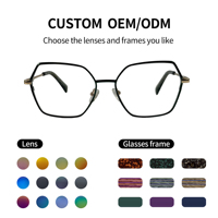 Gafas de Lectura Unisex con Receta, Monturas Metálicas Cuadradas Personalizadas con Lentes de PC