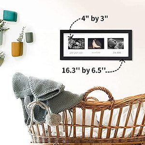 Cadre triple pour échographie de grossesse, cadre photo d'échographie de bébé pour les parents à venir, cadre pour baby shower, décoration de chambre d'enfant, noir - Product Image 3
