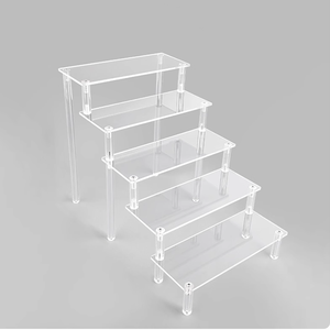 Tùy chỉnh kích thước Mutil tiers rõ ràng Acrylic sản phẩm hiển thị chủ bước mỹ phẩm Giày búp bê hiển thị đứng - Product Image 1