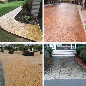 Molde de suelo en relieve de hormigón Material de moldeo por compresión Pavimento de cemento Impresión Construcción Patrón de piedra en forma de abanico - Product Image 2