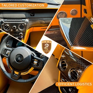 Pour Rolls Royce Cullinan, intérieur de voiture, fibre de carbone sèche, style <span class=keywords><strong>BB</strong></span>, seuils de porte, console centrale, tableau de bord, accessoires de voiture - Product Image 3