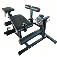 Machine commerciale multifonctionnelle assise pour extensions et curls des jambes avec rangement de plaques, pour la musculation intensif des quadriceps et des ischio-jambiers
