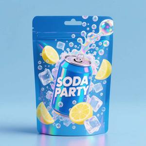 OEM <b>Holographic</b> Food Grade Packaging Bags Stand Up Ziplock Pouch with Embossed Logo & Aluminum Foil Barrier Layer - Product Image 1