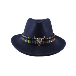 Fashion <span class=keywords><strong>Vogue</strong></span> style <span class=keywords><strong>British</strong></span> fashion Jazz wool top hat in the fall and winter us head cowhide fur felt fedora - Product Image 6