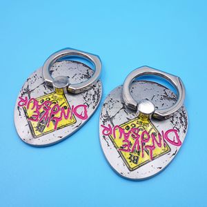 Dinosaur Live Gym <b>Phone</b> <b>Ring</b> Holder Zinc Alloy Antique Silver Back Adhesive Clamp Desktop Use - Product Image 1