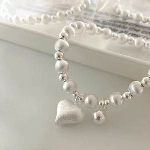 Pulsera de Plata S925 con Cuentas de Perlas en Forma de Corazón para Mujer, Joyería para Uso Diario - Product Image 3