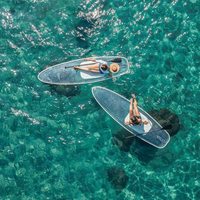 Kayak de pêche transparent en polycarbonate pour 1 personne, double siège, vue panoramique, bateau de divertissement aquatique, bateau en cristal pour attraction touristique