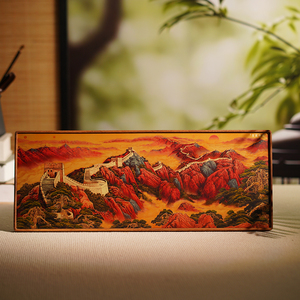 Décoration de bureau haut de gamme en laiton et bois massif, artisanat de style chinois moderne, respectueux de l'environnement, motif Grande Muraille, <span class=keywords><strong>Guge</strong></span> - Product Image 1