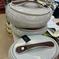 Ensemble de luxe pour la maison 4L + 5L + 6L Casserole chauffante avec couvercles 3PCS ABS + Acier inoxydable Stockage des aliments et récipient avec couvercles