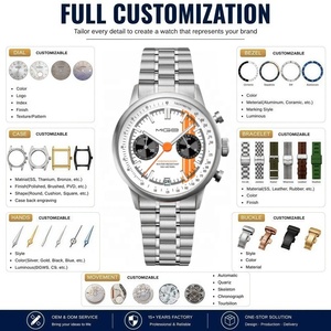 Montre mécanique de course automobile OEM ODM, logo personnalisé, montre automatique pour homme, boîtier en acier inoxydable, saphir lumineux - Product Image 2
