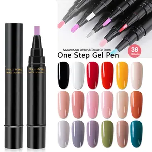 Private Label Nail Salon Nail Gel Pen Soak Off 3 In 1 UV Gel 1 Step Gel Pen