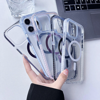 Nouvel arrivage coque de téléphone transparente en acrylique transparent pour iphone 15 plus coque de téléphone de charge sans fil magnétique pour iphone 16 pro max